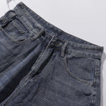 Plaid Patch Back Pocket Denim Shorts