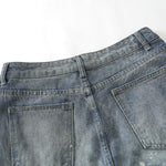 Wrinkle Wash Retro Ripped Baggy Jeans