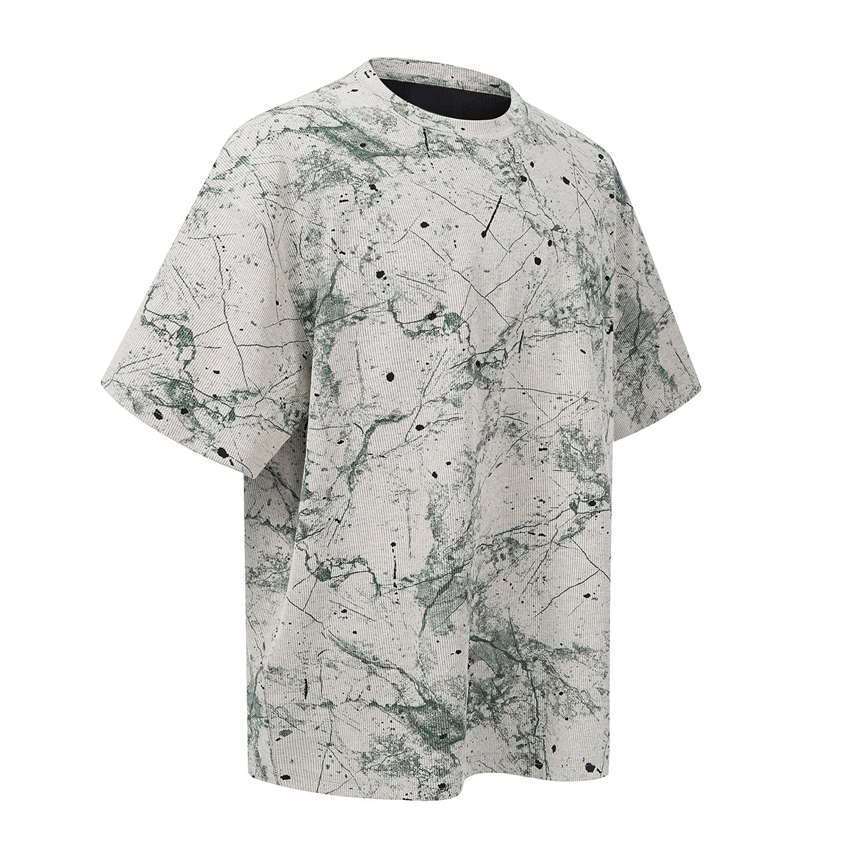 Burnout Plum Dye Artistic Color-Block Tee