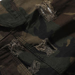 Camo Cargo Shorts Distressed Washed Style