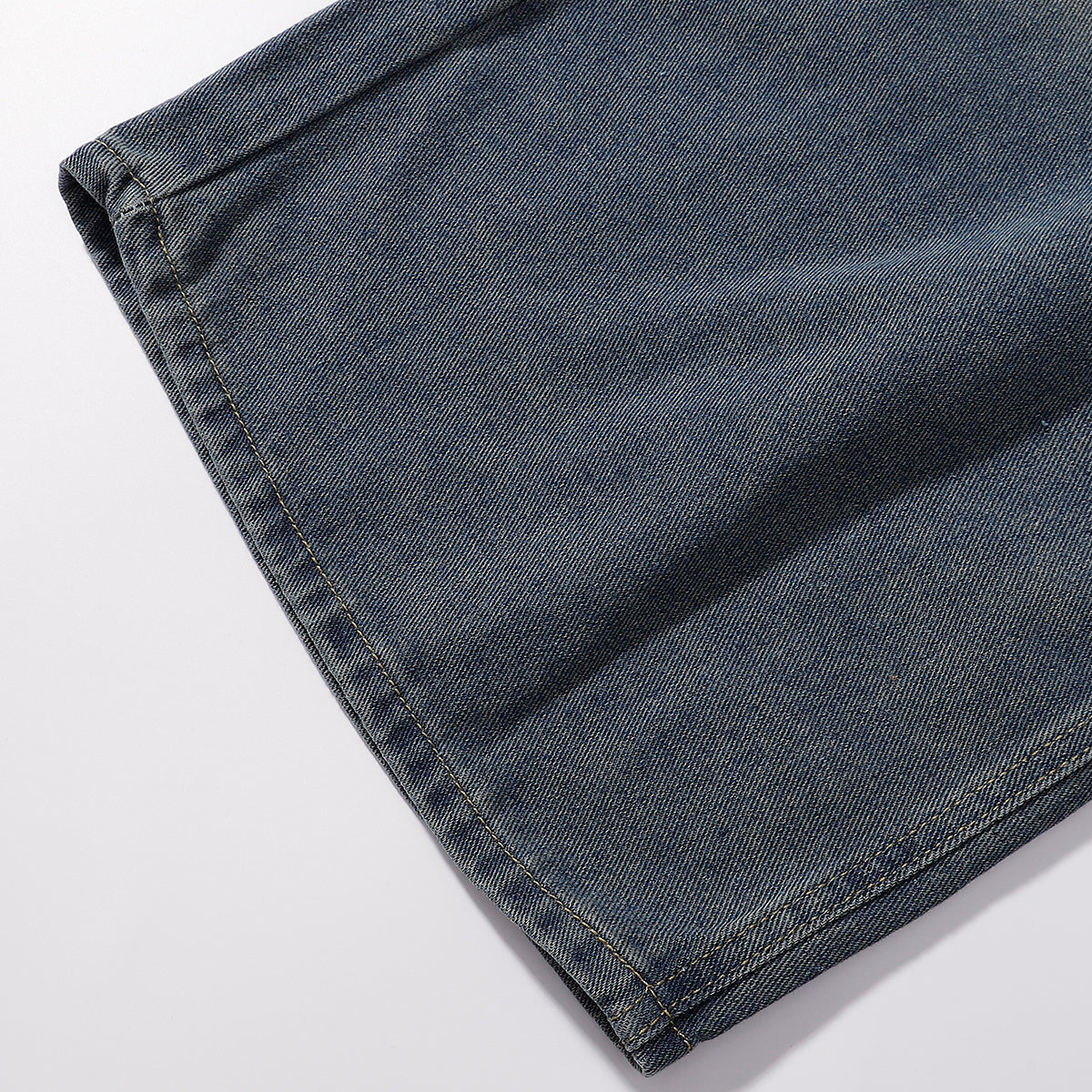 High Waist Wide Leg Ombre Denim Shorts