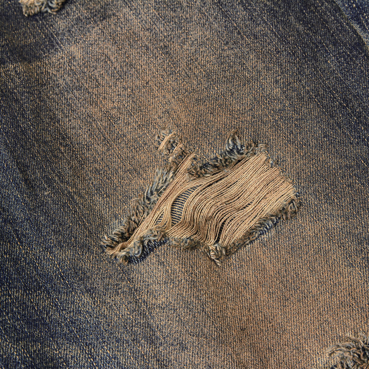 Muddy Wash Straight Leg Ripped Jeans