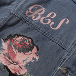 Floral-Printed Denim Trucker Jacket