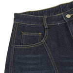 Dark Wash Embroidered Barrel-Leg Jeans