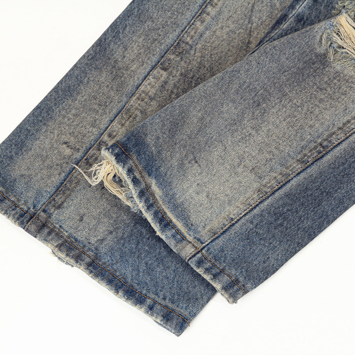 Vintage Distressed Ripped Relaxed-Straight Jeans