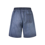 Reverse-Dyed Distressed Raw Edge Shorts