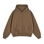 Heavyweight Double-Slider Zipper Fleece Hoodie