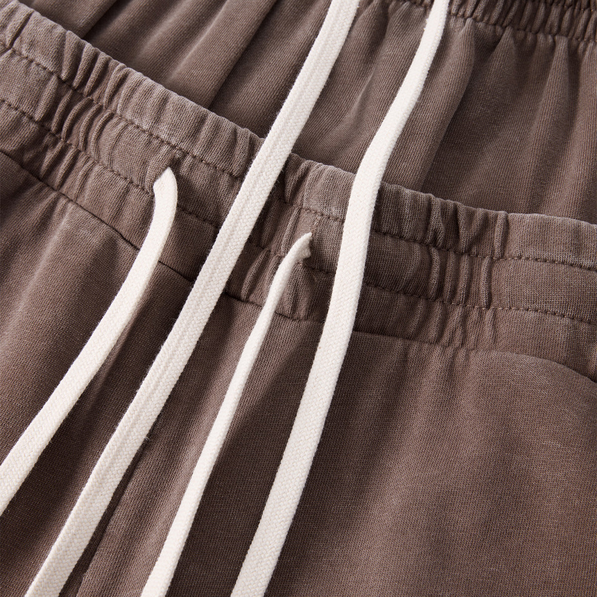 Double Waistband Snow Washed Distressed Shorts