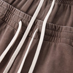 Double Waistband Snow Washed Distressed Shorts