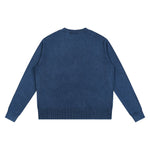 Vintage Snow Wash Relaxed Fit Cotton Knit Sweater