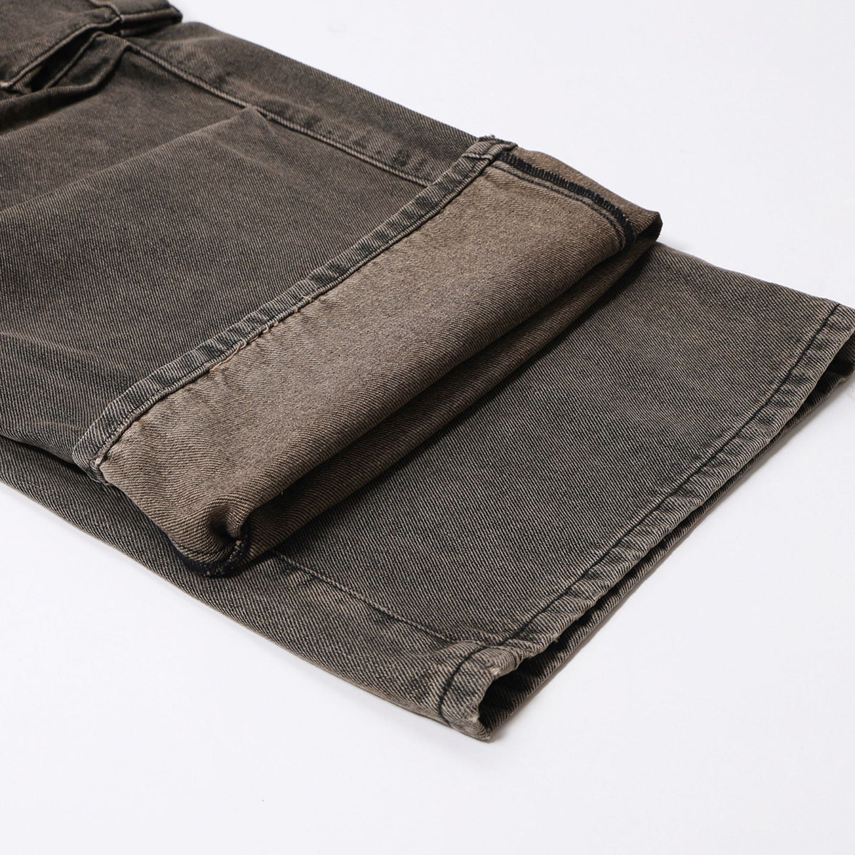 Wide Leg Denim Cargo Pants-INNBLAC Fashion Apparel