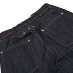 Raw Indigo Wide Leg Jeans with Metal Horsebit Detail