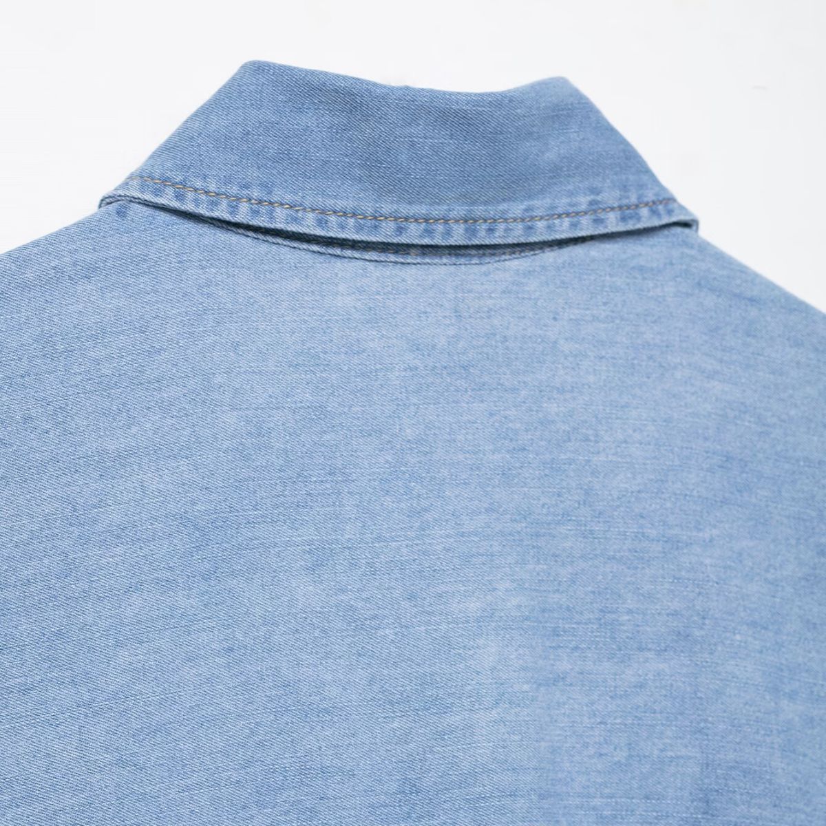 Women's casual versatile single-breasted multi-button lapel denim shirt
