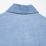 Women's casual versatile single-breasted multi-button lapel denim shirt