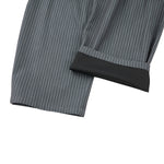 Vintage Stripe Barrel-Leg Tailored Trousers