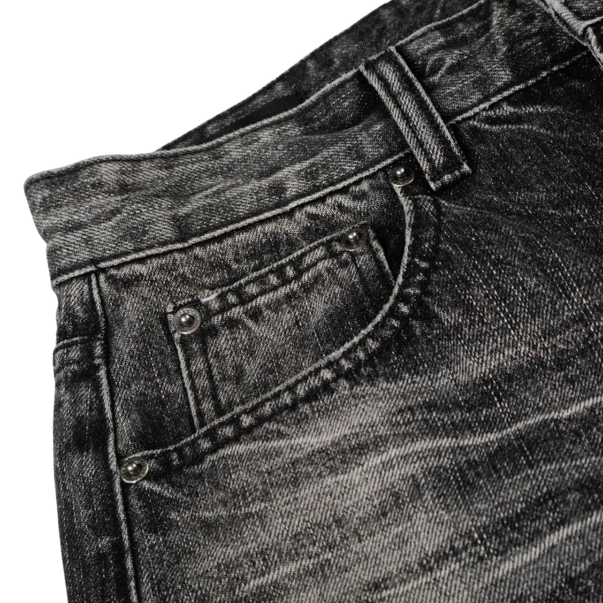 Vintage Washed Wide Leg Lightning Whisker Jeans
