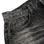 Vintage Washed Wide Leg Lightning Whisker Jeans