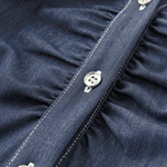 Button Front Denim Sleeveless Midi Shirt Dress