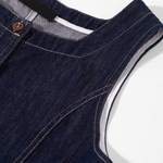 Sleeveless Button-Front A-Line Midi Dress