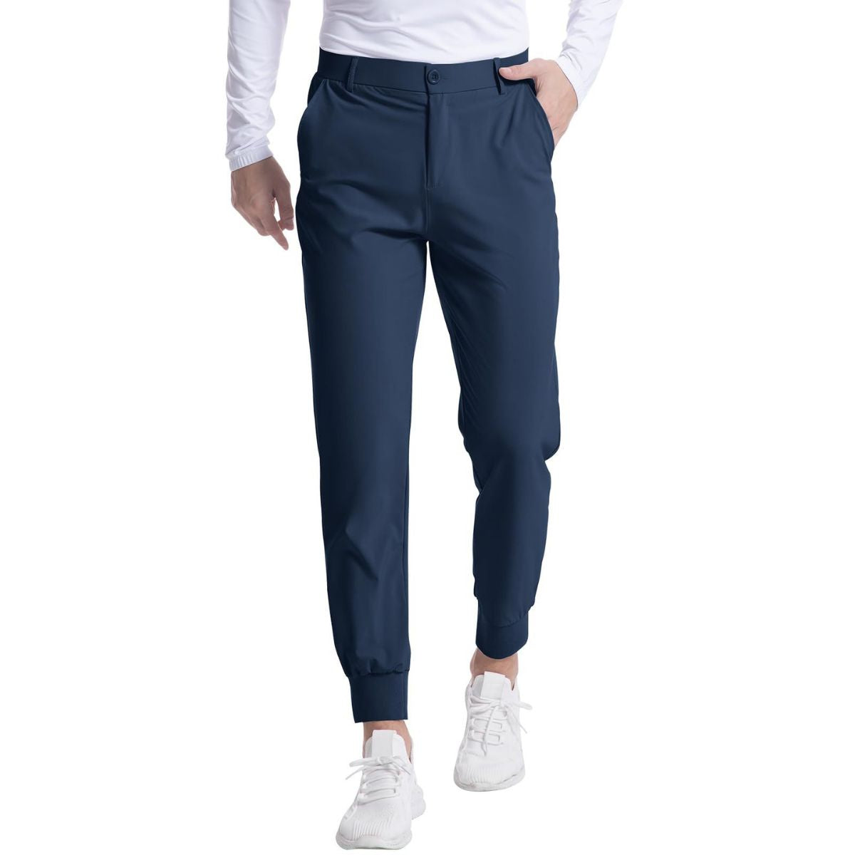 Men's Jogger Golf Pants Elastic Waist Stretch Casual Tapered Trousers