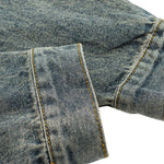 Washed Embroidered Design Spring & Autumn Pocket Denim Jacket