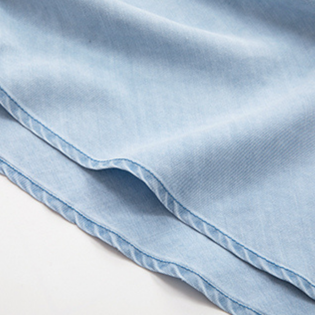 Light Blue Denim Spaghetti Strap A-Line Dress