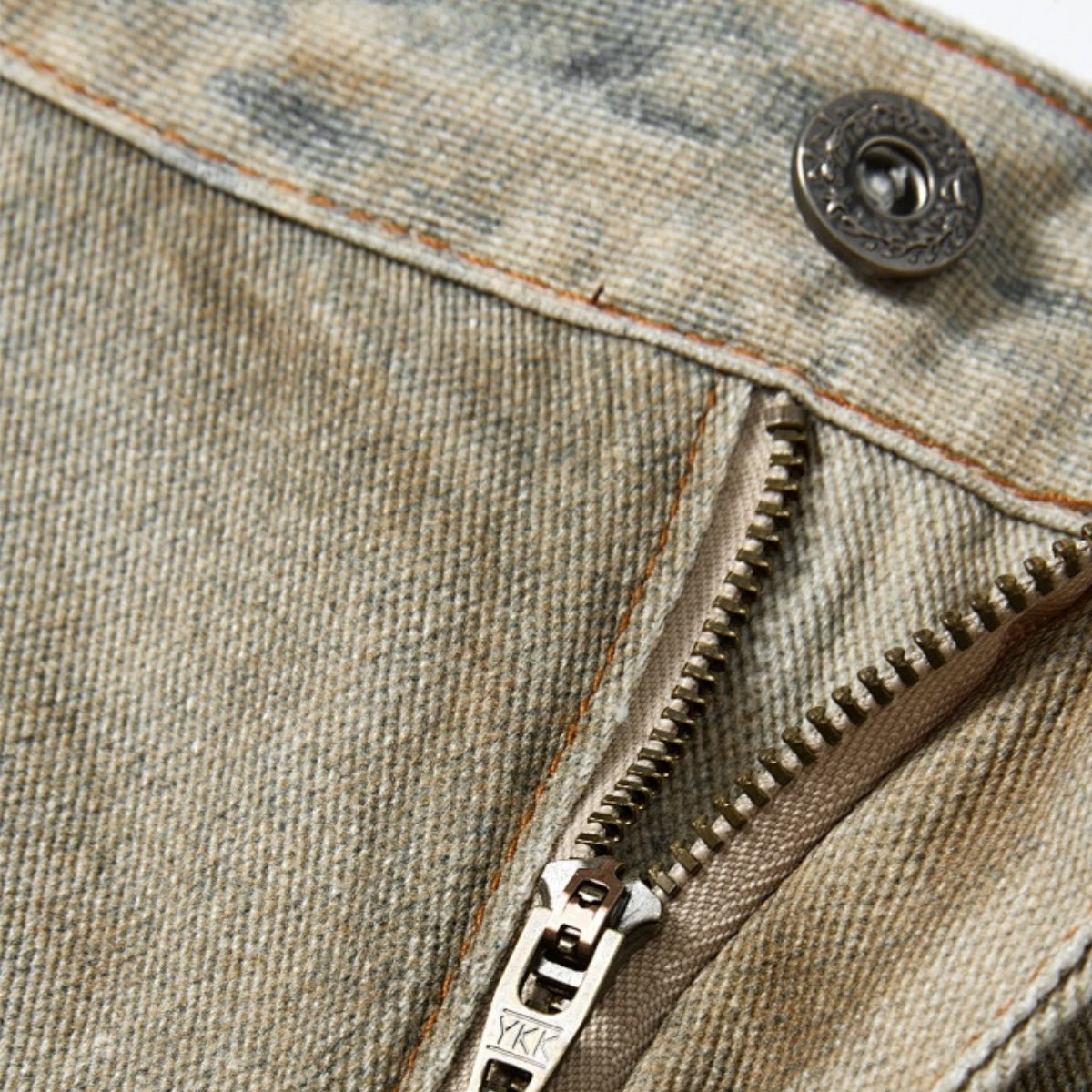 Vintage Mud-Washed Denim Texture Bermuda Shorts
