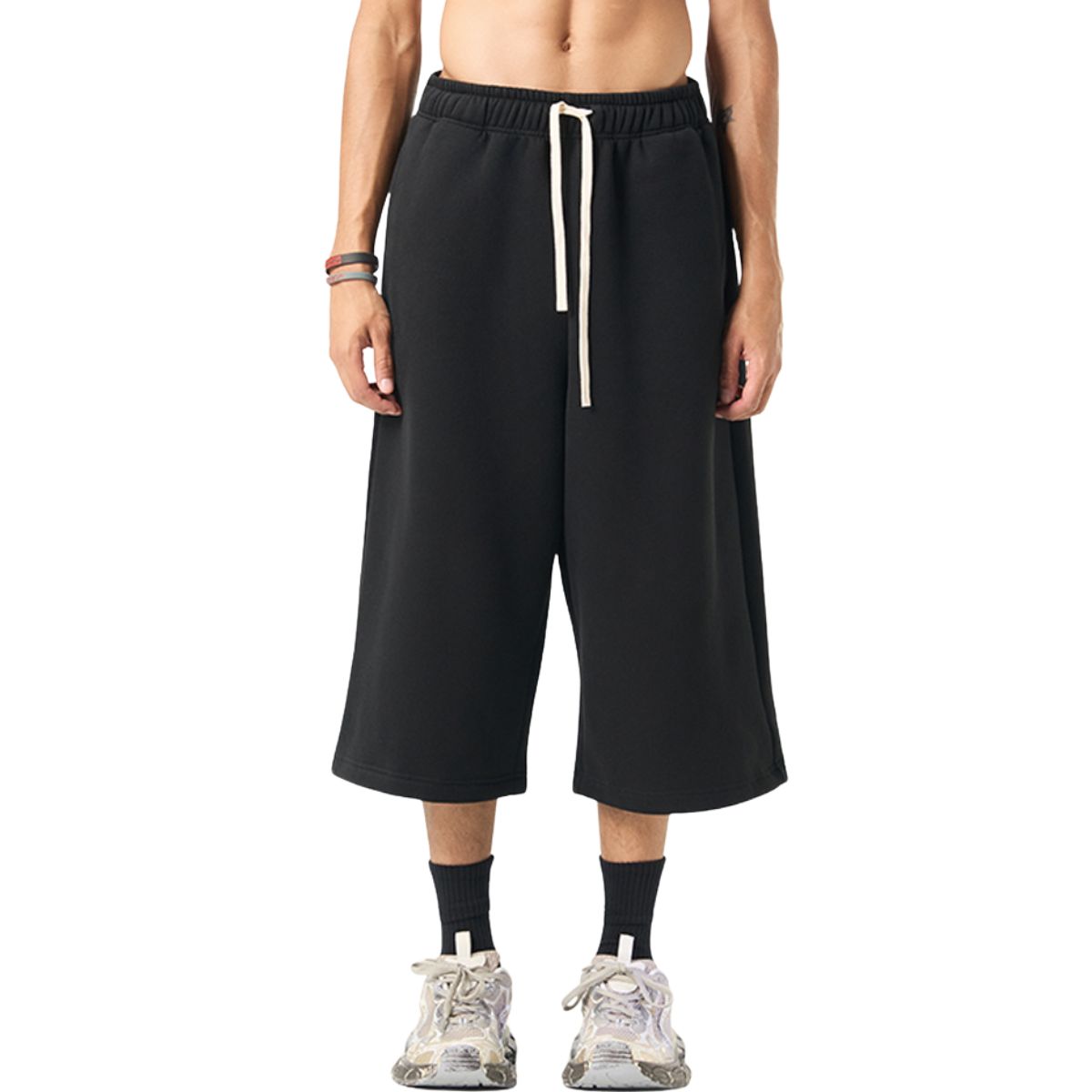 Baggy Fit Fleece Cropped Sweatpants