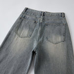 Vintage Washed Raw Hem Bootcut Jeans-INNBLAC Fashion Apparel