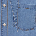 Women's Denim Shirt Stylish Blouse Layered Design Top