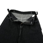 Retro Raw Denim Wide-Leg Bermuda Shorts