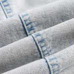 American Trendy Washed Color-blocking Stand-up Collar Denim Jacket