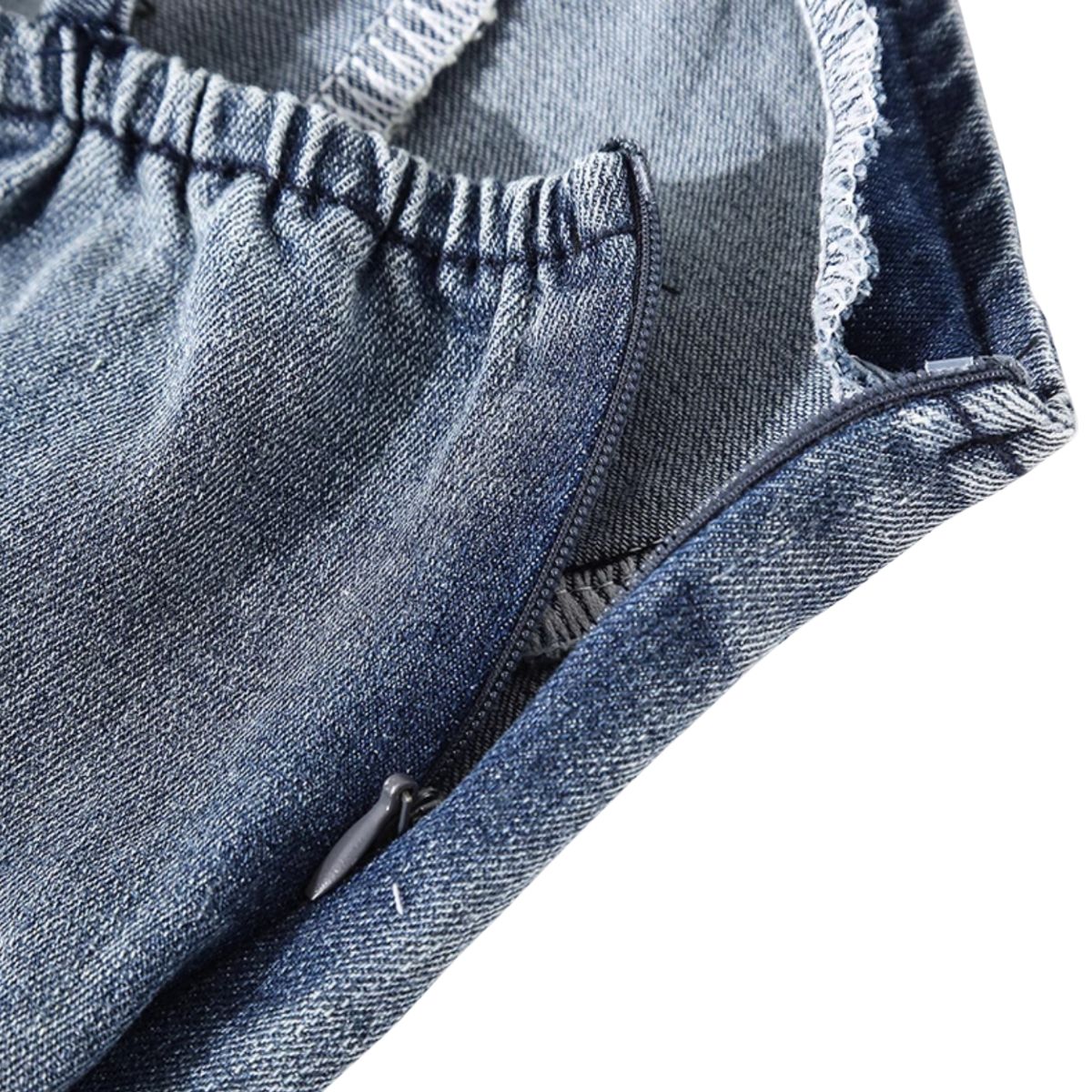 Women's Washed Denim Slip Midi Dress