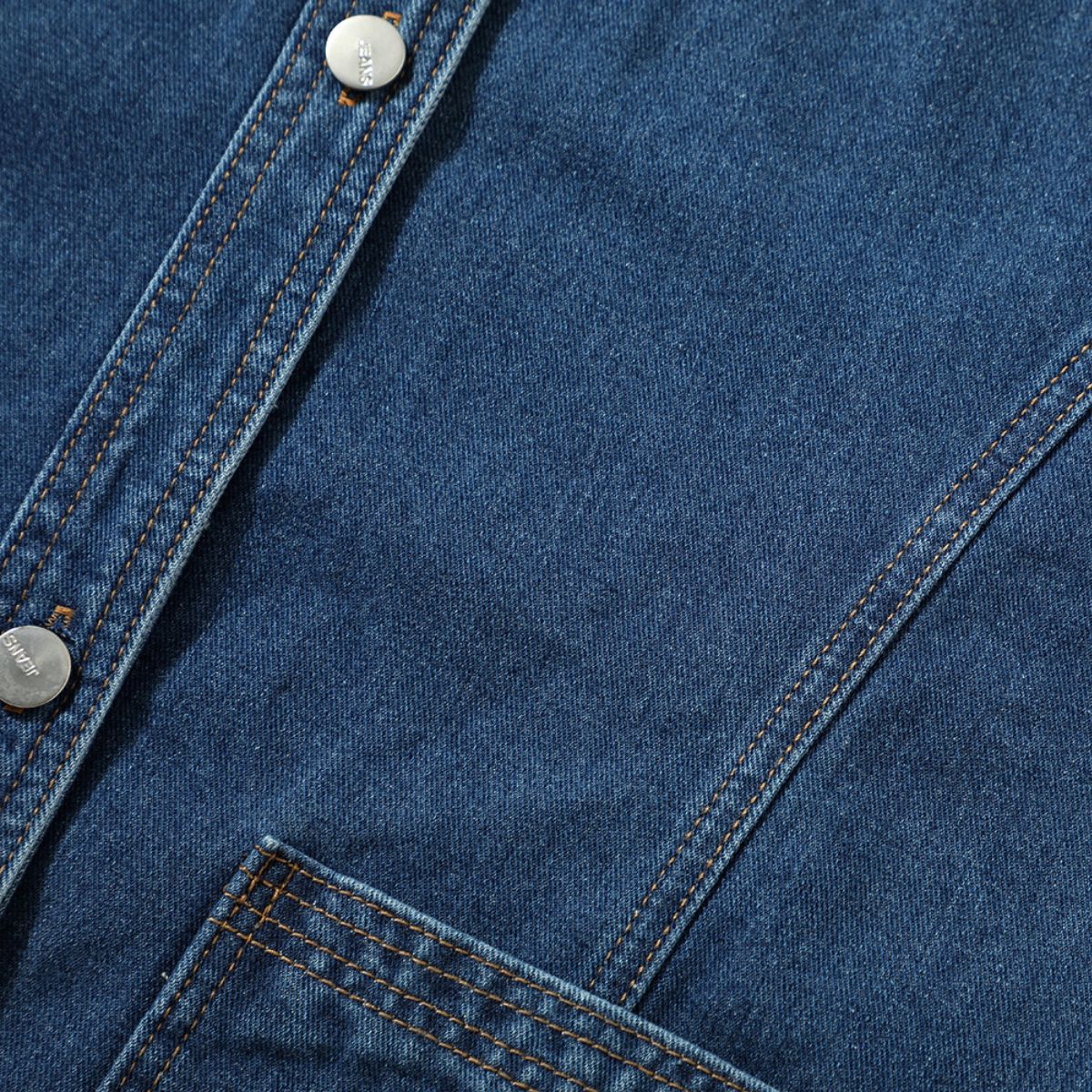 Button-Front Boxy Denim Vest