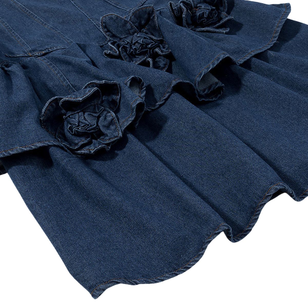 Corset Flower Appliqu¨¦ Ruffle Mini Dress