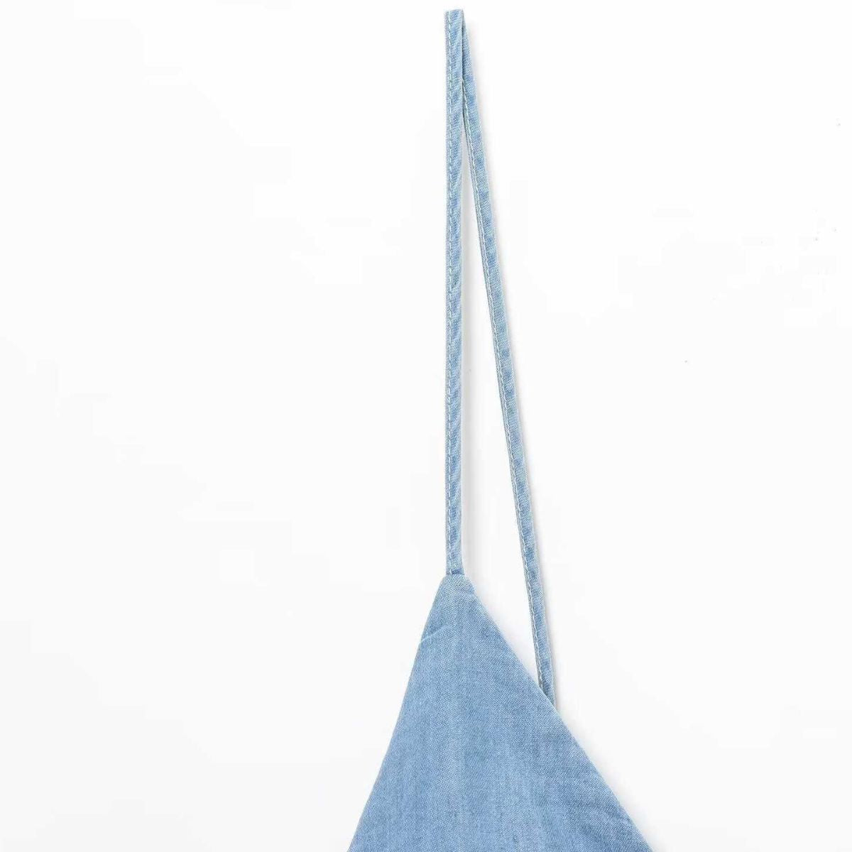 Spaghetti Straps Bow Denim Maxi Dress