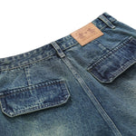 Printed Multi Pocket Denim Cargo Shorts