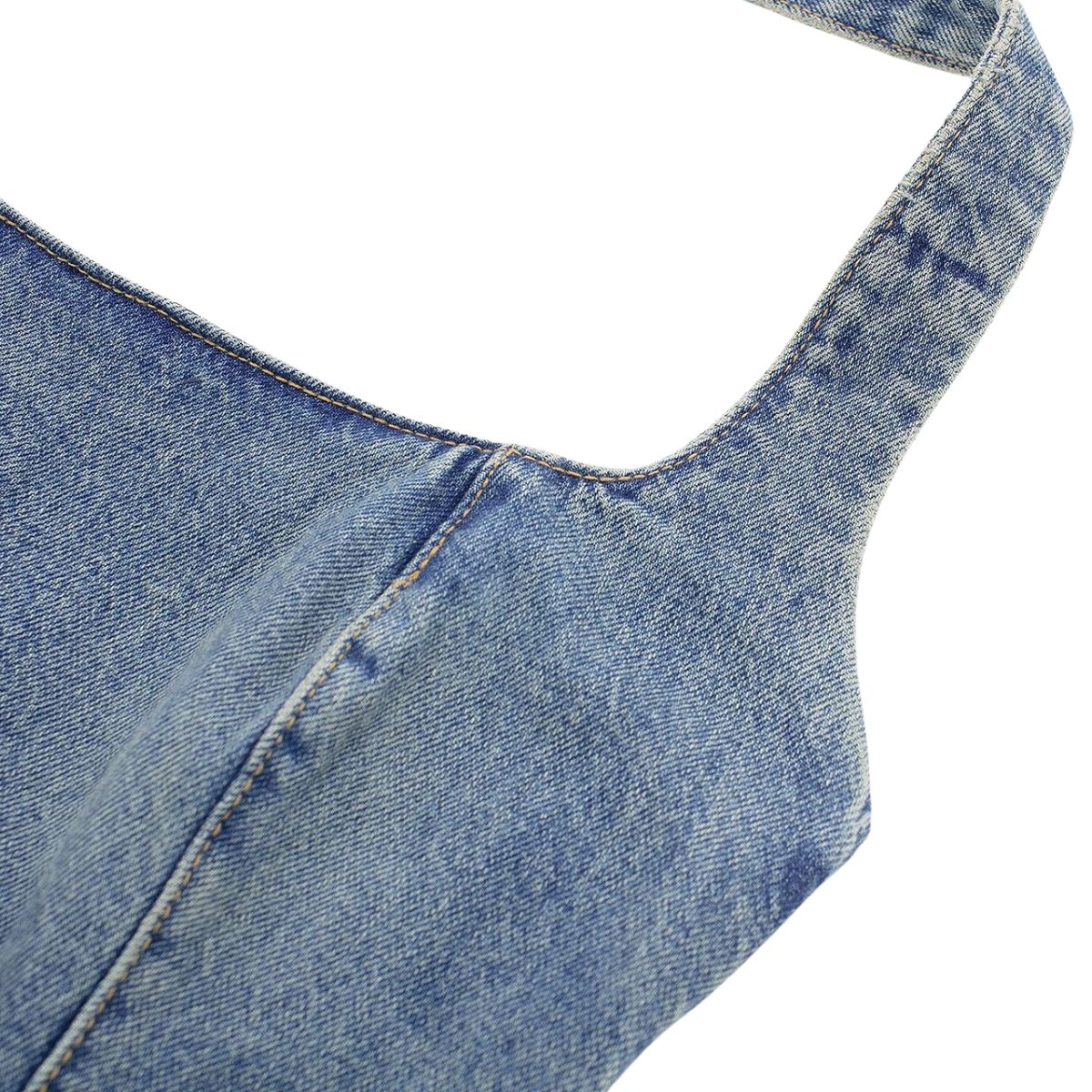 Halter Neck Fitted Bodycon Denim Mini Dress