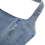 Halter Neck Fitted Bodycon Denim Mini Dress