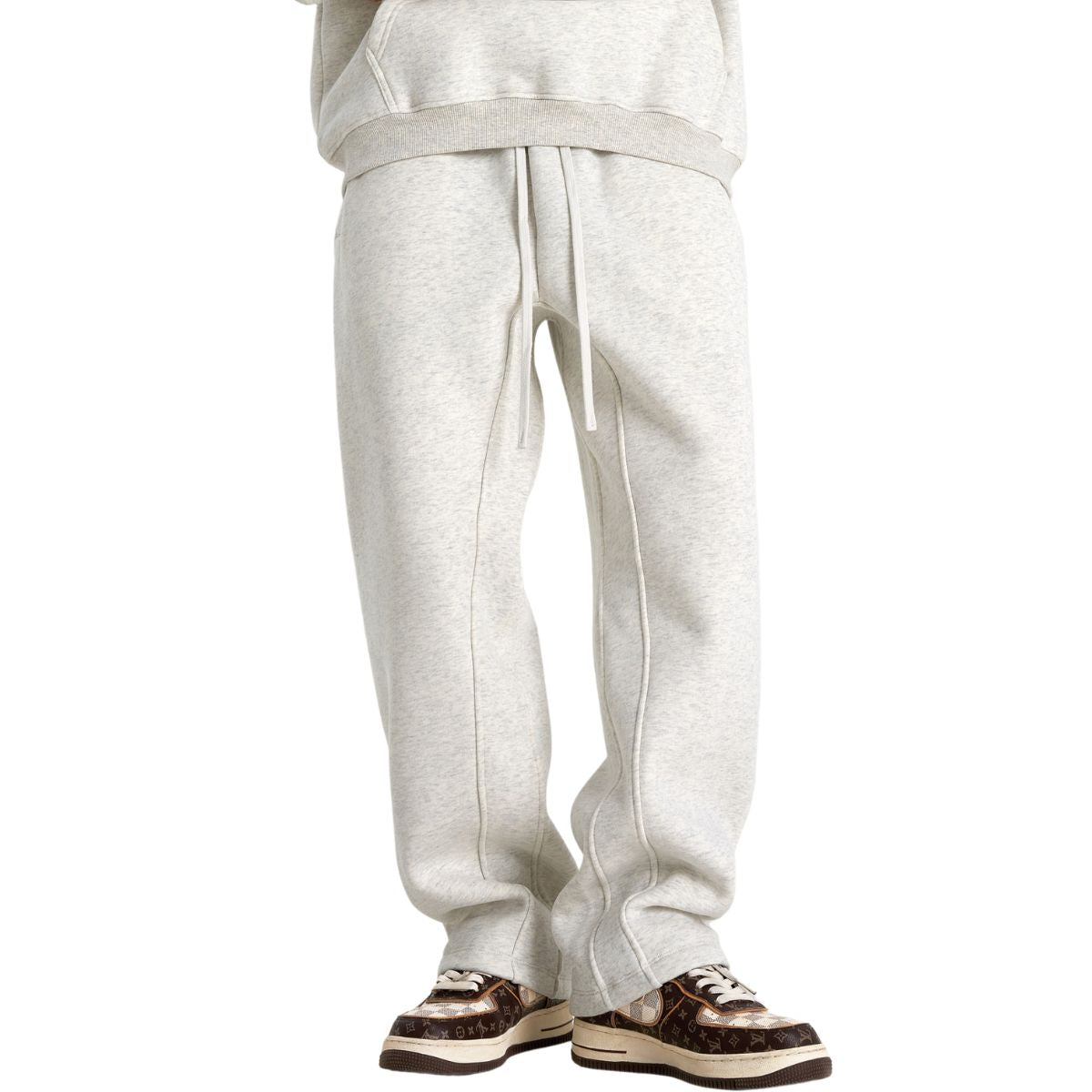 Solid Color Plush Lining Sweatpants-INNBLAC Fashion Apparel