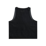 Unisex Black Zip-Up Denim Vest