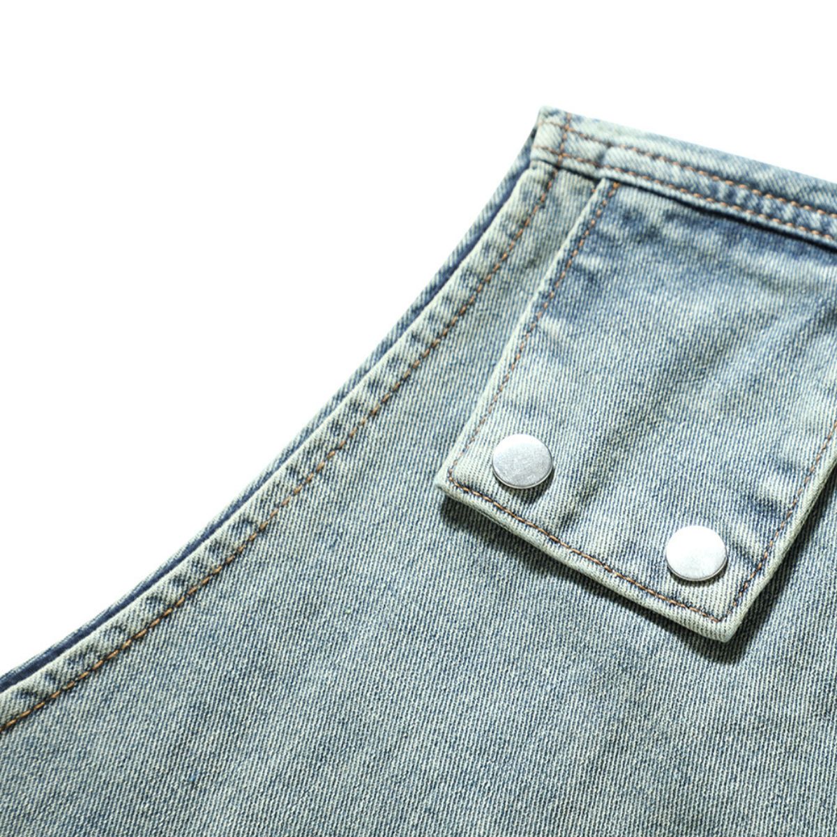 Relaxed Washed Zip-Up Denim Vest
