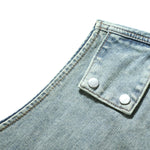 Relaxed Washed Zip-Up Denim Vest
