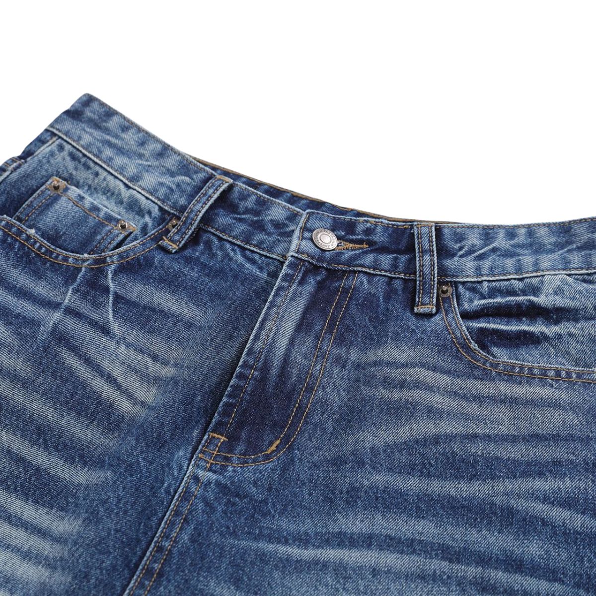 Vintage Washed Wide Leg Denim Shorts