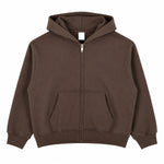 Boxy Cropped 340G Thermal Fleece Zip Hoodie