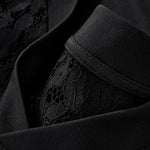 Openwork Lace-Stitching V-Neck Boxy Tee
