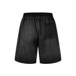 Reverse-Dyed Distressed Raw Edge Shorts
