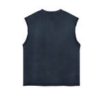 Criminal Syndicate Retro Graphic Sleeveless Faded Tee-INNBLAC Fashion Apparel