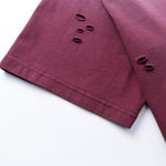 Retro Distressed Cotton Vintage Wash Polo T-Shirt