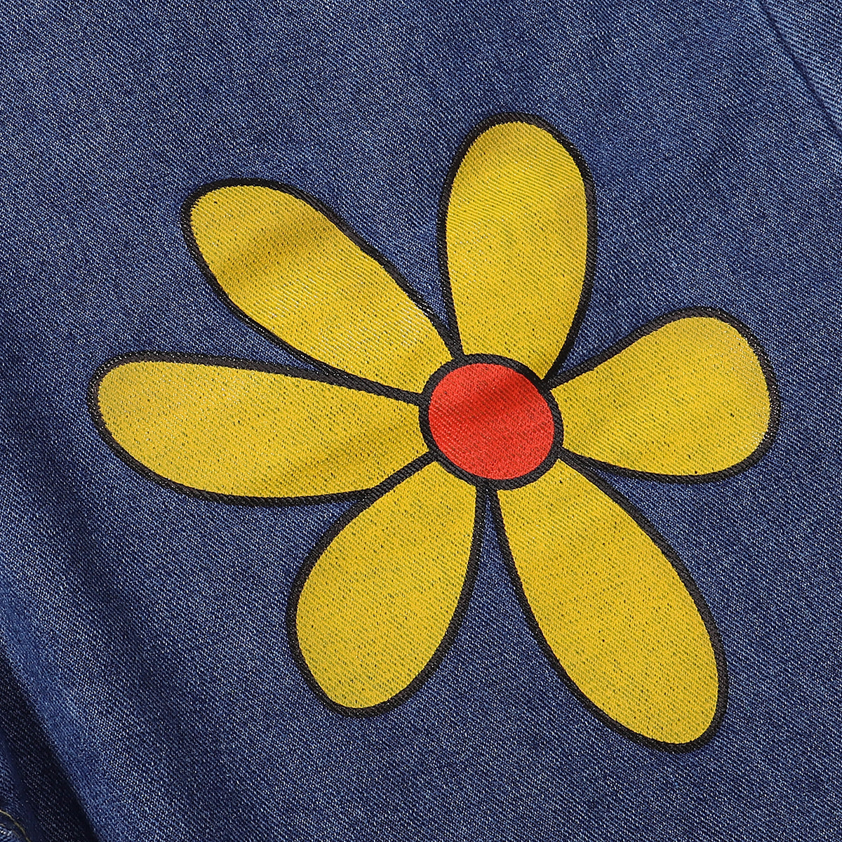 Cartoon Flower Print Denim Summer Streetwear Shorts